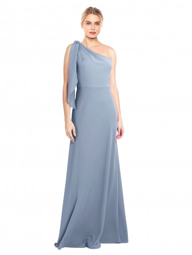 Discount Stretch Crepe Sheath Long Flutter Sleeves Formal Gowns