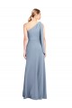 Discount Stretch Crepe Sheath Long Flutter Sleeves Formal Gowns