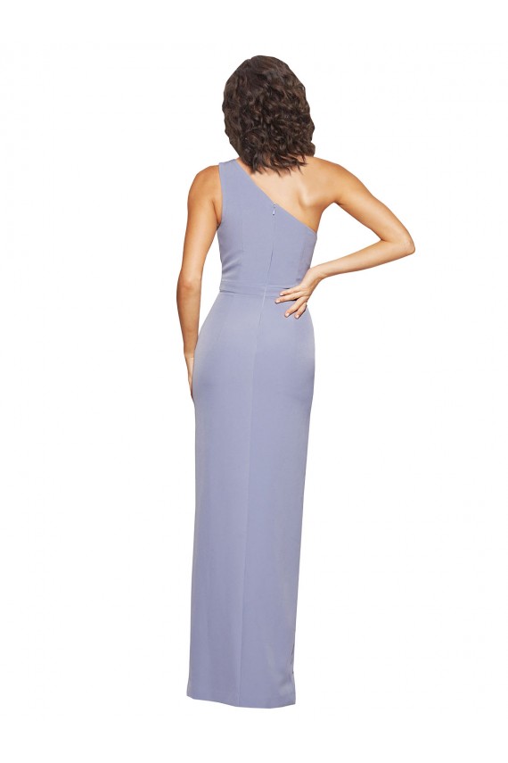 Discount Stretch Crepe Sheath Long Sleeveless Side Slit Formal Dress