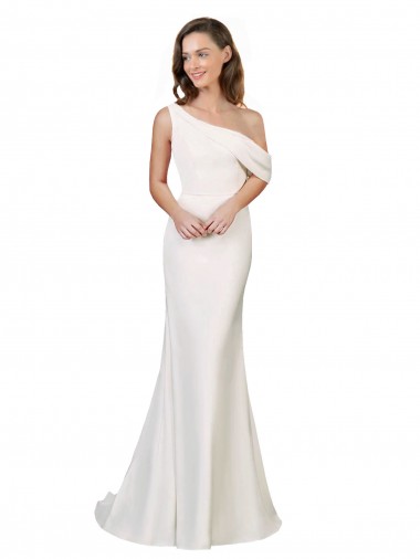 Discount Stretch Crepe Sheath Sweep Train Sleeveless Formal Dress