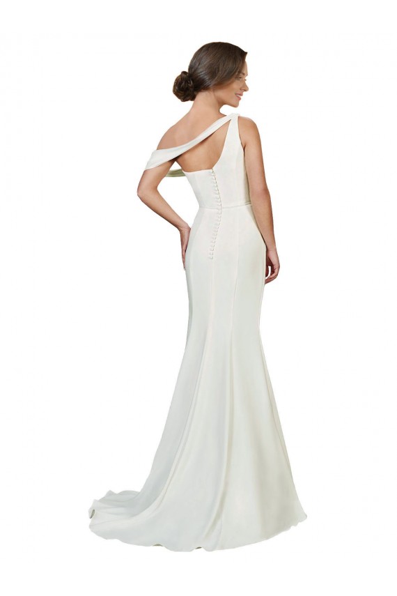 Discount Stretch Crepe Sheath Sweep Train Sleeveless Formal Dress