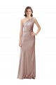 Discount Stretch Satin Sheath Long Sleeveless Open Back Formal Dress