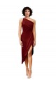 Discount Stretch Satin Sheath Sheath Sleeveless Burgundy Black Tie Formal Dress
