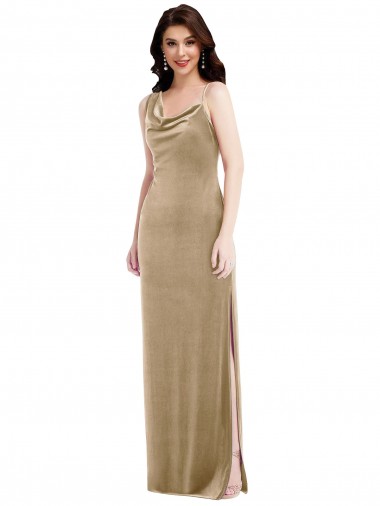Discount Stretch Velvet Sheath Long Sleeveless Black Tie Formal Dress