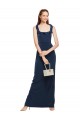 Discount Stretch Crepe Sheath Long Sleeveless Low Back Back Slit Formal Dress