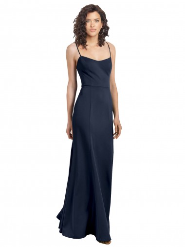 Discount Stretch Crepe Sheath Long Sleeveless Low Back Formal Dress