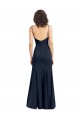 Discount Stretch Crepe Sheath Long Sleeveless Low Back Formal Dress