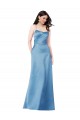 Discount Satin Sheath Long Sleeveless Criss Cross Back Formal Dress