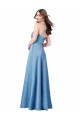 Discount Satin Sheath Long Sleeveless Criss Cross Back Formal Dress
