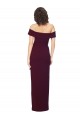 Discount Stretch Crepe Sheath Long Sleeveless Low Back Burgundy Gold Formal Dress