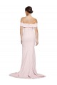 Discount Stretch Crepe Sheath Sweep Train Sleeveless Low Back Formal Dress
