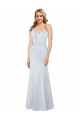 Discount Satin Sheath Long Sleeveless Low Back Formal Dress