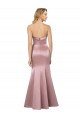 Discount Satin Sheath Long Sleeveless Low Back Formal Dress