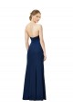 Discount Stretch Crepe Sheath Long Sleeveless Low Back Front Slit Formal Dress
