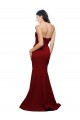 Discount Stretch Crepe Sheath Long Sleeveless Low Back Burgundy Formal Dress