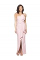 Discount Stretch Crepe Sheath Long Sleeveless Pink Low Back Formal Dress