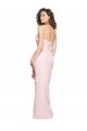 Discount Stretch Crepe Sheath Long Sleeveless Pink Low Back Formal Dress