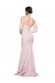 Discount Stretch Crepe Sheath Sweep Train Sleeveless Low Back Mauve Formal Dress