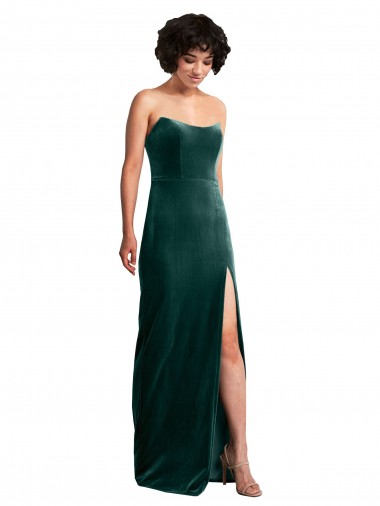 Discount Stretch Velvet Sheath Long Sleeveless Low Back Black Tie Formal Dress