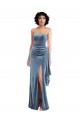 Discount Stretch Velvet Sheath Long Sleeveless Low Back Formal Dress