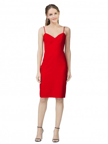 Discount Stretch Crepe Sheath Sheath Sleeveless Red Formal Dress