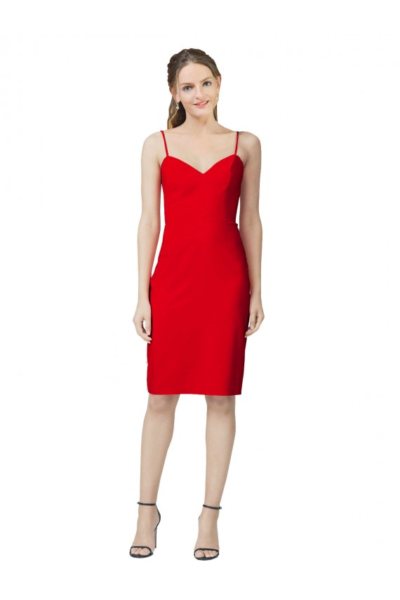 Discount Stretch Crepe Sheath Sheath Sleeveless Red Formal Dress