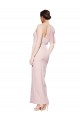 Discount Stretch Crepe Sheath Long Sleeveless Low Back High Slit Formal Dress