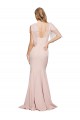 Discount Stretch Crepe & Tulle Sheath Long Sleeveless Low Back Formal Gowns