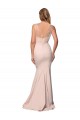 Discount Stretch Crepe & Tulle Sheath Long Sleeveless Low Back Formal Dress