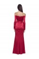 Discount Stretch Satin Sheath Long Long Sleeves Formal Dress