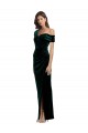Discount Stretch Velvet Sheath Long Sleeveless High Low Formal Dress