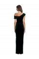 Discount Stretch Velvet Sheath Long Sleeveless High Low Formal Dress