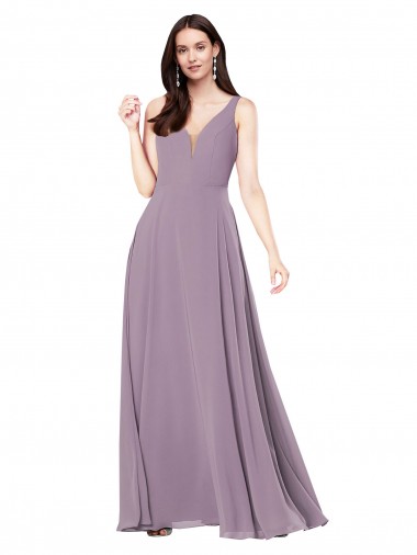 Discount Chiffon Sheath Long Sleeveless Low Back Formal Dress