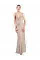 Discount Sequin & Sparkling Sequin Sheath Long Sleeveless Low Back Formal Dress