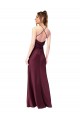 Discount Silky Satin Sheath Long Sleeveless Criss Cross Back Black Tie Formal Dress