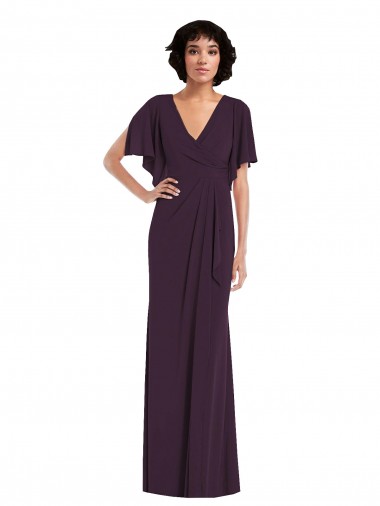 Discount Spandex Sheath Long Split Sleeves Formal Dress