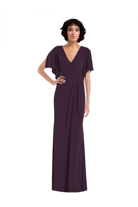 Discount Spandex Sheath Long Split Sleeves Formal Dress