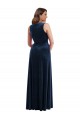 Discount Stretch Velvet Sheath Long Sleeveless Formal Plus Size Formal Dress