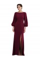Discount Stretch Crepe Trumpet Long Long Sleeves Open Back Formal Dress