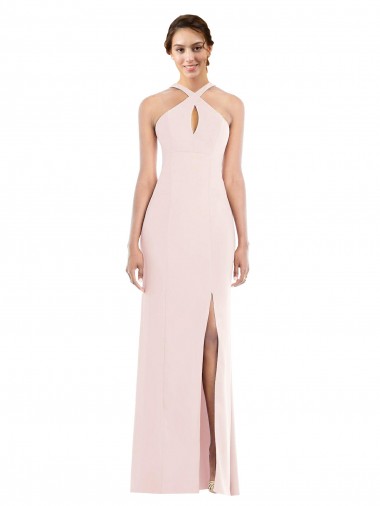 Discount Stretch Crepe Trumpet Long Sleeveless Low Back Formal Dress