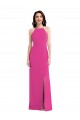 Discount Stretch Crepe Trumpet Long Sleeveless Open Back Fuchsia Formal Dress