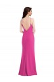 Discount Stretch Crepe Trumpet Long Sleeveless Open Back Fuchsia Formal Dress