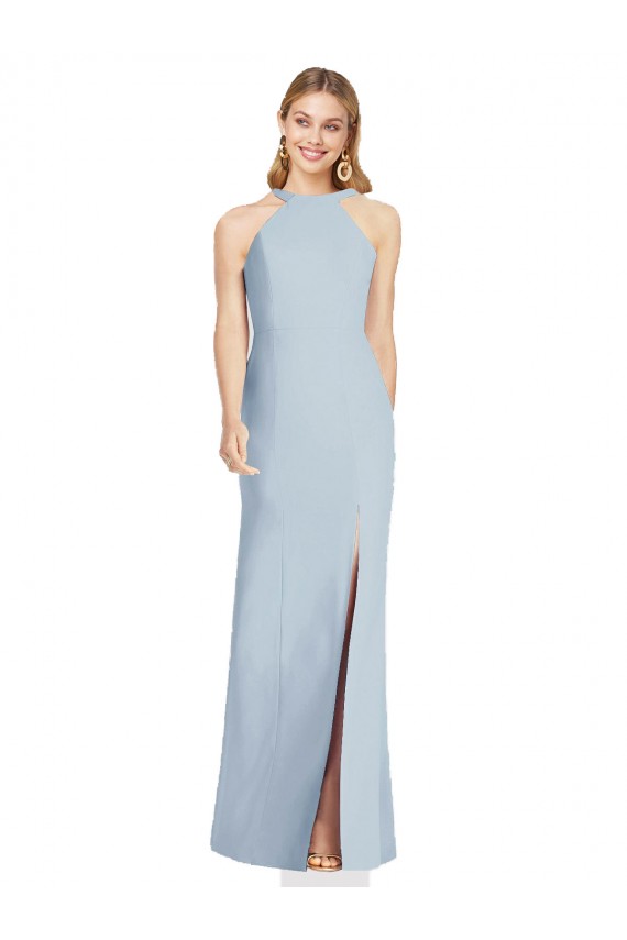 Discount Stretch Crepe Trumpet Long Sleeveless Backless Formal Dress