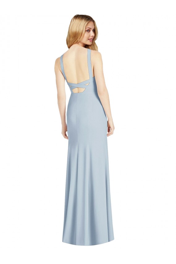 Discount Stretch Crepe Trumpet Long Sleeveless Backless Formal Dress