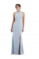 Discount Stretch Crepe Trumpet Long Sleeveless Open Back Formal Gowns