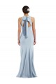 Discount Stretch Crepe Trumpet Long Sleeveless Open Back Formal Gowns