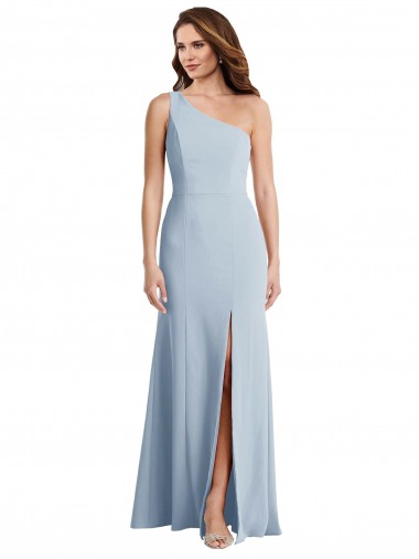 Discount Stretch Crepe Trumpet Long Sleeveless Light Sky Blue Formal Dress