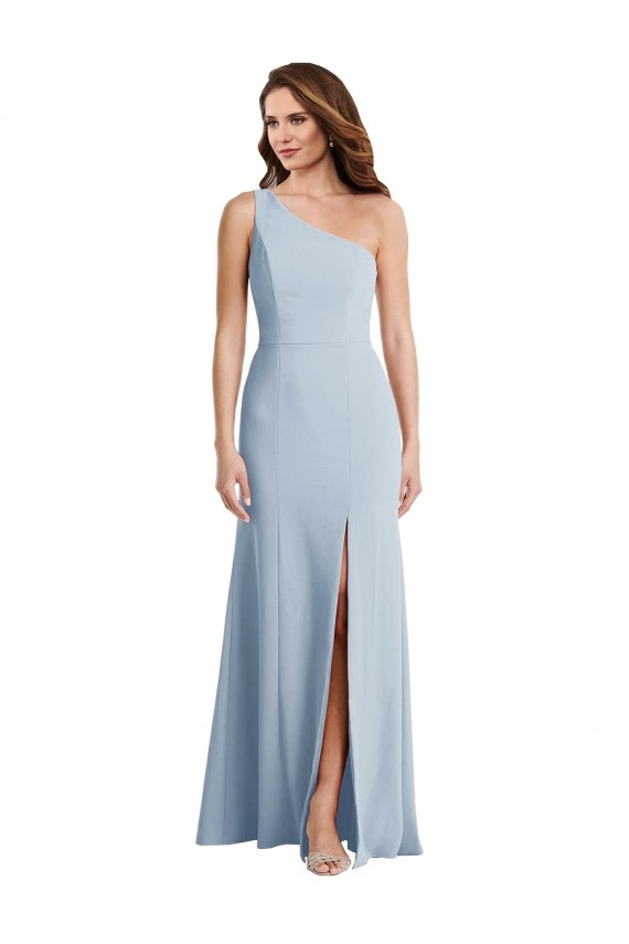 Discount Stretch Crepe Trumpet Long Sleeveless Light Sky Blue Formal Dress