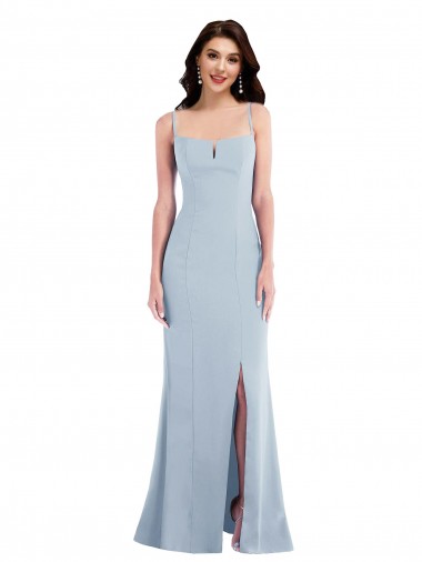 Discount Stretch Crepe Trumpet Trumpet Sleeveless Light Sky Blue Formal Dresses