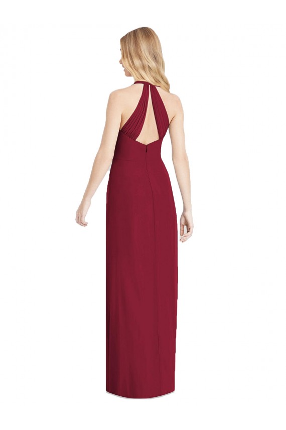 Discount Chiffon Trumpet Long Sleeveless Desert Rose Formal Dress